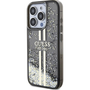 Guess GUHCP15LLFCSEGK iPhone 15 Pro 6.1" Fekete Keménytok Liquid Glitter Gold Stripes