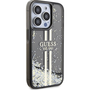 Guess GUHCP15LLFCSEGK iPhone 15 Pro 6.1" Fekete Keménytok Liquid Glitter Gold Stripes