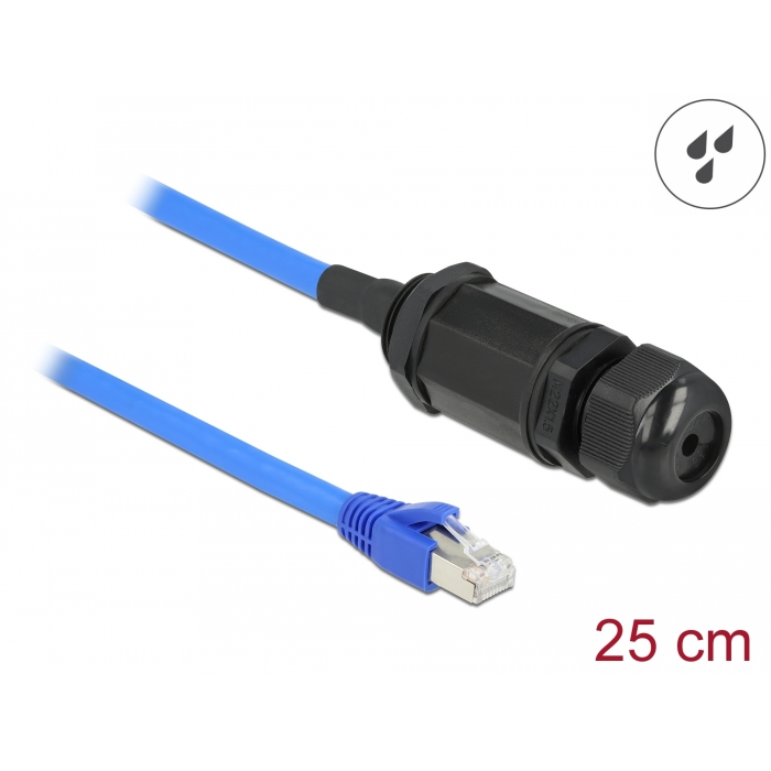 Delock Cat.6 vízhatlan RJ45 apa - RJ45 anya kábel tömszelencével (66808) (66808)