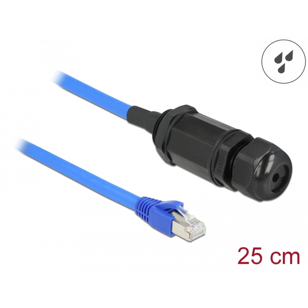 Delock Cat.6 vízhatlan RJ45 apa - RJ45 anya kábel tömszelencével (66808)