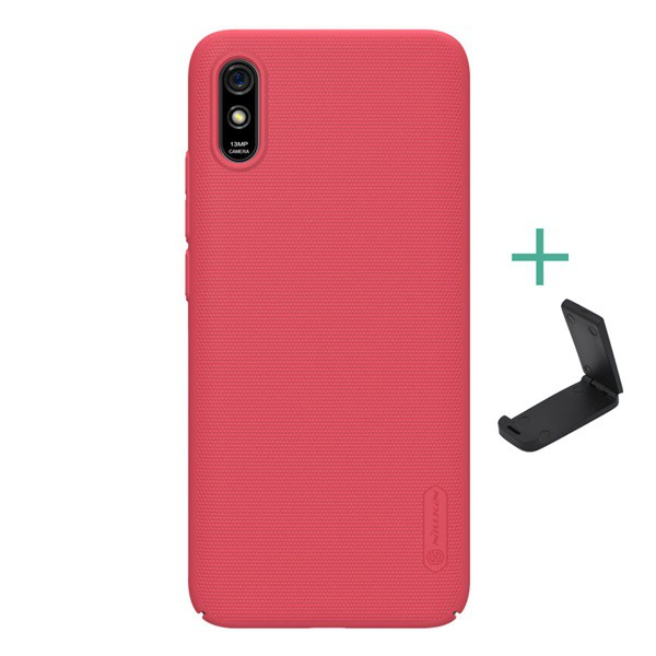 NILLKIN SUPER FROSTED műanyag telefonvédő (gumírozott, érdes felület + asztali tartó) PIROS [Xiaomi Redmi 9A (Redmi 9 AT)]