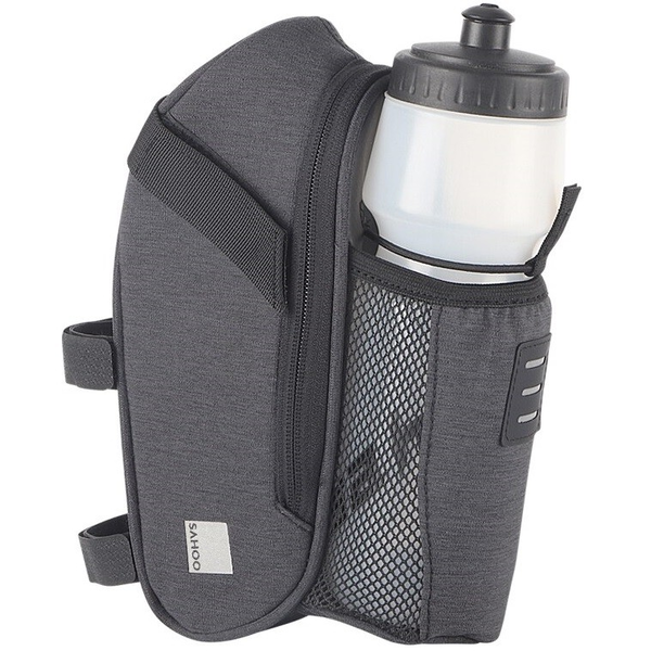 Univerzális, kerékpáros / biciklis tartó, táska, ülésre szerelhető, palack tartóval, vízálló, Sahoo 131464-SA, szürke