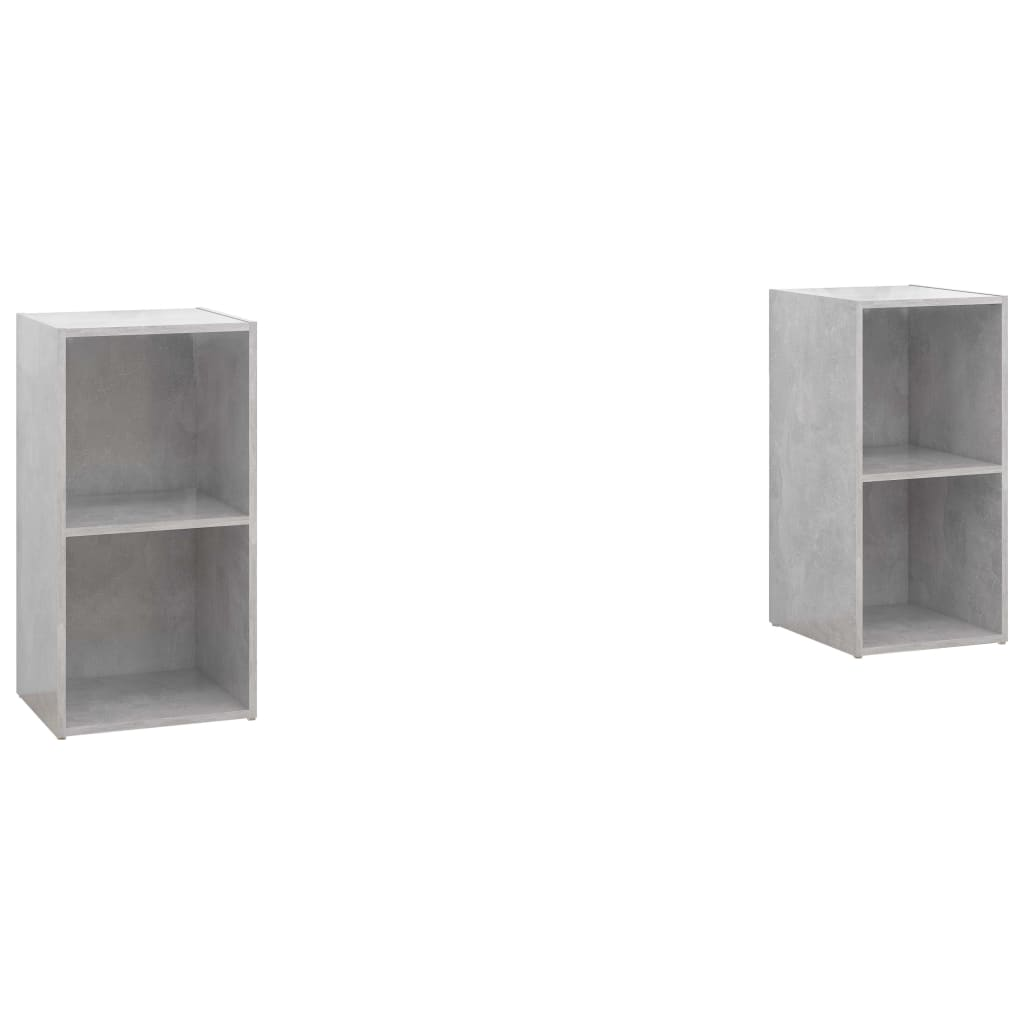 2 db betonszürke forgácslap TV-szekrény 72 x 35 x 36,5 cm (3079902)