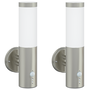 Kültéri Fali Lámpa Mozgásérzékelővel 2 db Ezüst Rozsdamentes Acél IP44