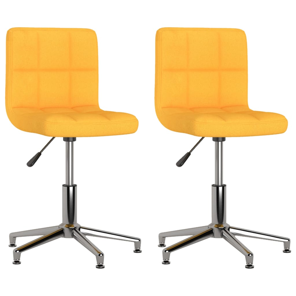 2 db mustársárga szövetborítású forgó étkezőszék