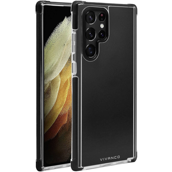 Vivanco Rock Solid Samsung Galaxy S22 Ultra Hátlap Fekete Átlátszó (RSCVVSGS22UT)