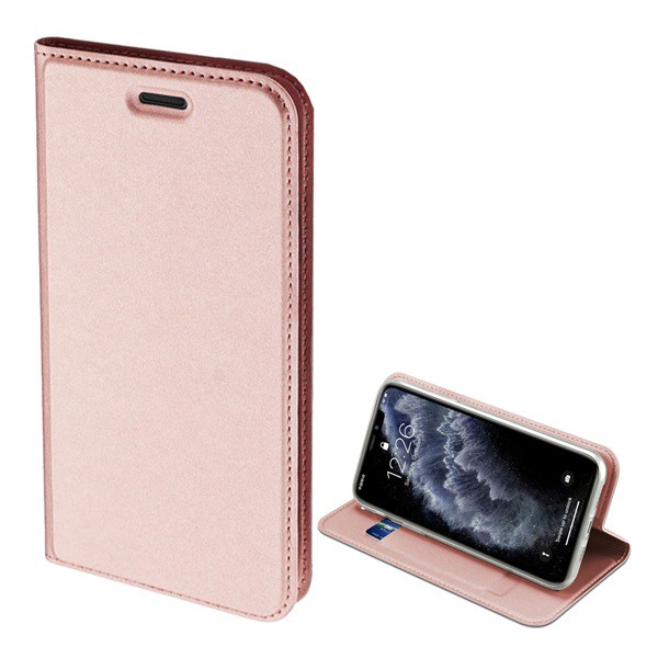 DUX DUCIS SKIN PRO tok álló, bőr hatású (FLIP, oldalra nyíló, bankkártya tartó, asztali tartó funkció) ROZÉARANY [Apple iPhone 11 Pro]