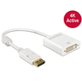 Адаптер активен Delock 62600, Displayport - DVI 1.2 4K, Бял