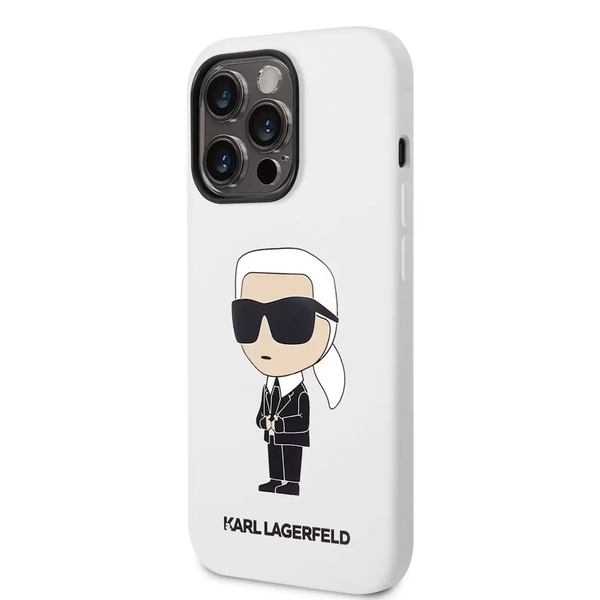 Karl Lagerfeld tok fehér (KLHCP14LSNIKBCH) Apple Iphone 14 Pro készülékhez