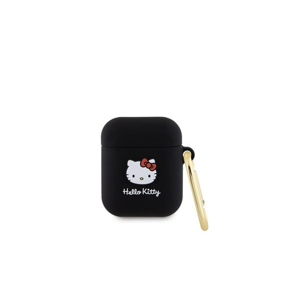 Hello Kitty 3D Kitty Head Airpods 1 / 2 Szilikon tok - Fekete