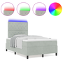 Boxspring Ágy Mattal & LED Fény Szürke 120x200 cm Bársonyos
