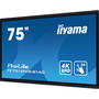iiyama TE7514MIS-B1AG tartalomszolgáltató (signage) kijelző Interaktív síkképernyő 190,5 cm (75") LCD Wi-Fi 435 cd/m² 4K Ultra HD Fekete Érintőképernyő Beépített processzor Android 24/7