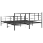 fekete fém ágykeret fej- és lábtámlával 183 x 213 cm