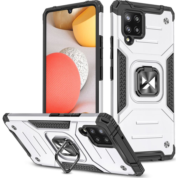 Wozinsky Ring Armor Tok Kitámasztható Tough Ütésálló Tok Samsung Galaxy A42 5G Ezüst