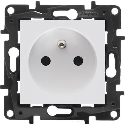  Legrand Gniazdo pojedyncze Legrand Niloe Step 863130 z uziemieniem zaciski śrubowe białe