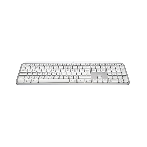 Logitech MX Keys S for Mac tastatur Kontor RF trådløs + Bluetooth QWERTY US International Aluminium, Hvid