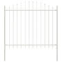 Kertkerítés Ívvel Felső Fehér 5,1x1,5 m Acél