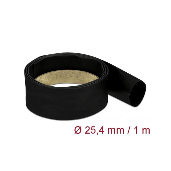 Delock Fekete, hőre szűkülő tubus 1 m x 25,4 mm méretű szűkülési aránya 4:1