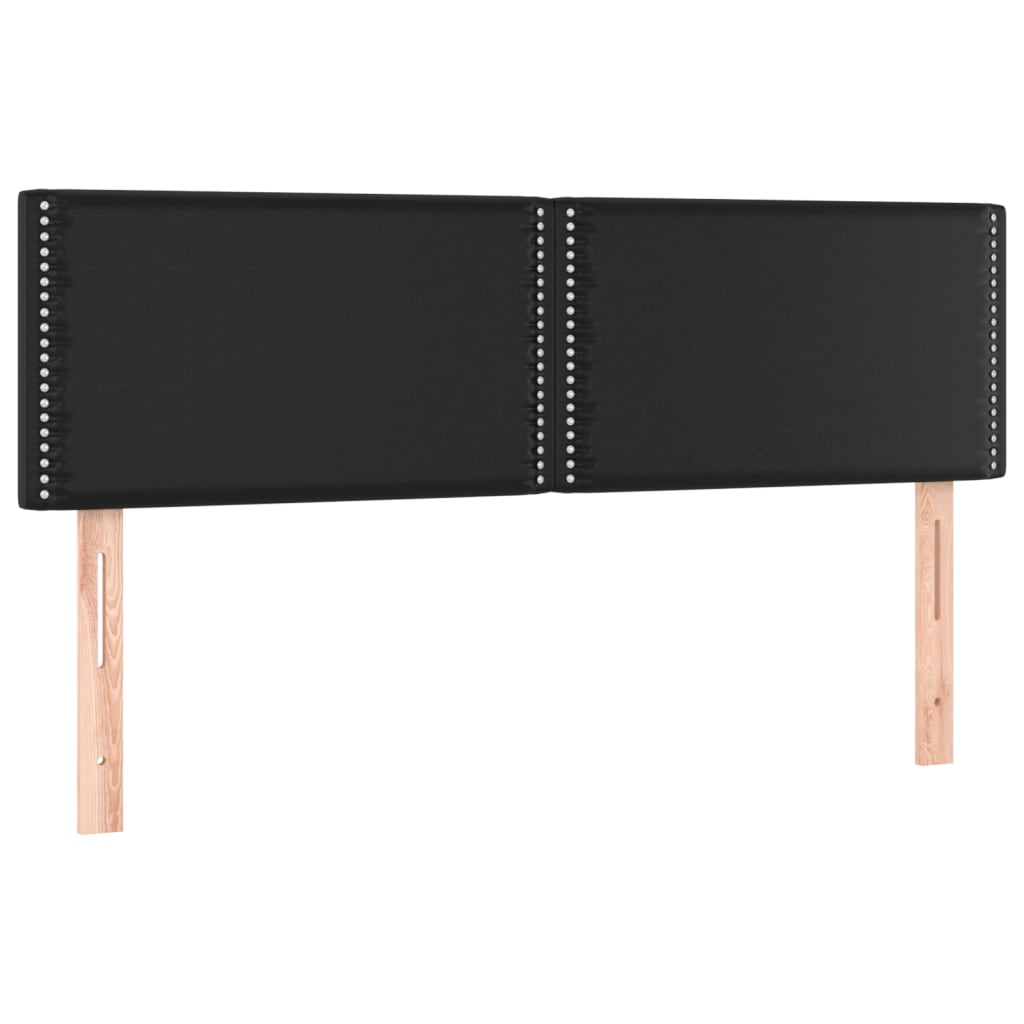 2 db fekete műbőr fejtámla 72 x 5 x 78/88 cm (345932)
