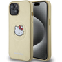 Hello Kitty MagSafe Kitty Head iPhone 14 Keménykeretes bőr telefon tok - Gold