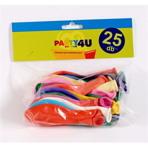 Party4U Léggömb 26cm - Vegyes Színek (25db)