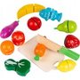 Fából Készült Gyümölcs Zöldség Ételek Vágáshoz 13Db Ecotoys