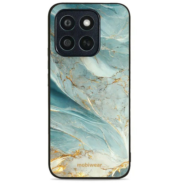 Mobiwear Glossy Honor X8c fényes tok - zöldes márvány