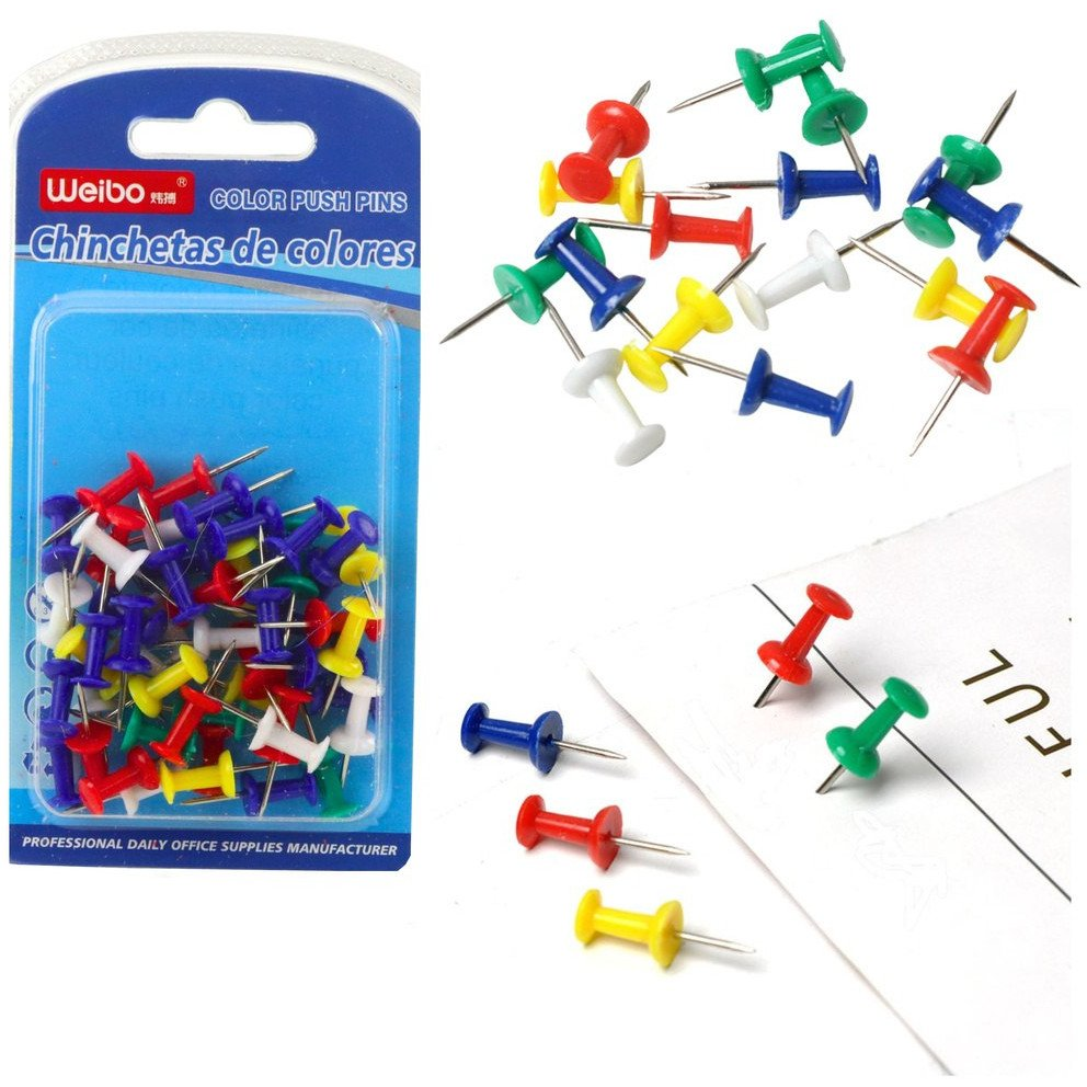 Színes Gombostűk Parafatáblára, Irodába És Iskolába, 50 db.- 22396 (22396)