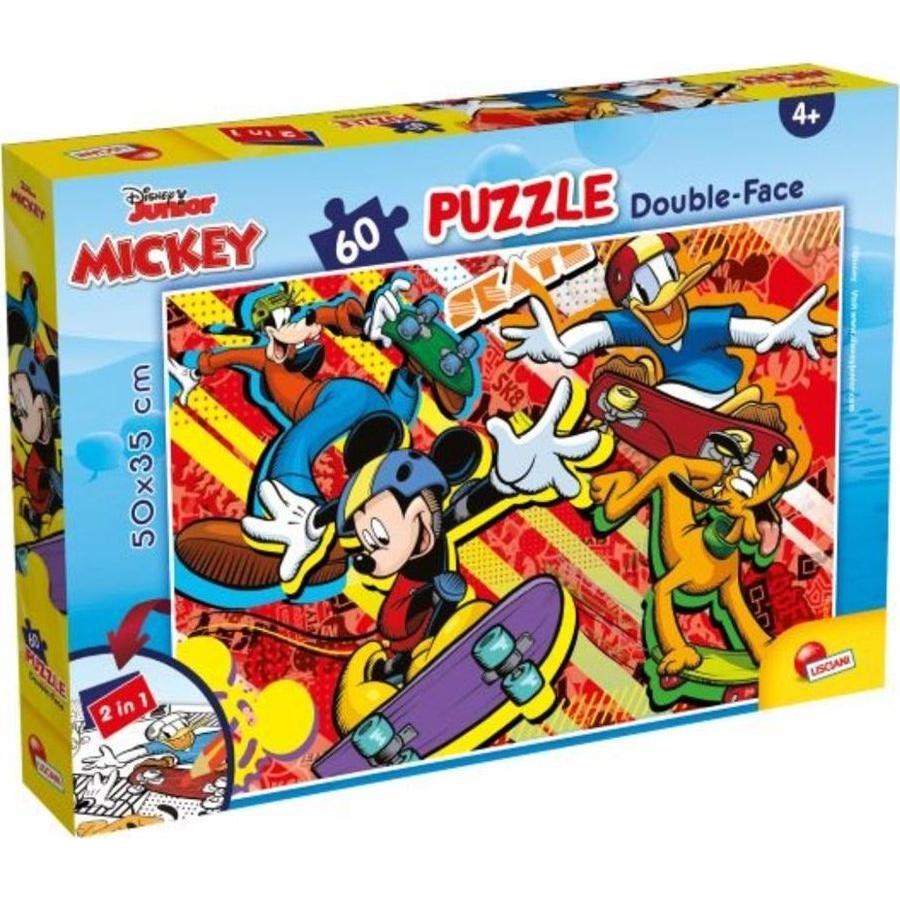 Mickey egér 2 az 1-ben 60db-os puzzle és színező 50x35cm - Lisciani (304-86535)