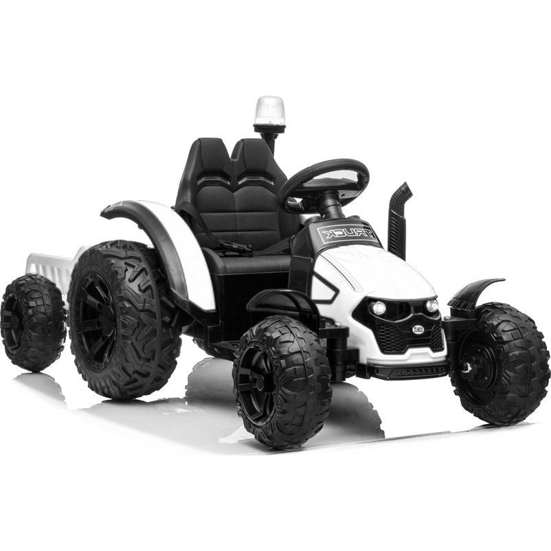 Elektromos Traktor 7310 Pótkocsival - 12 V, Fehér (7310)