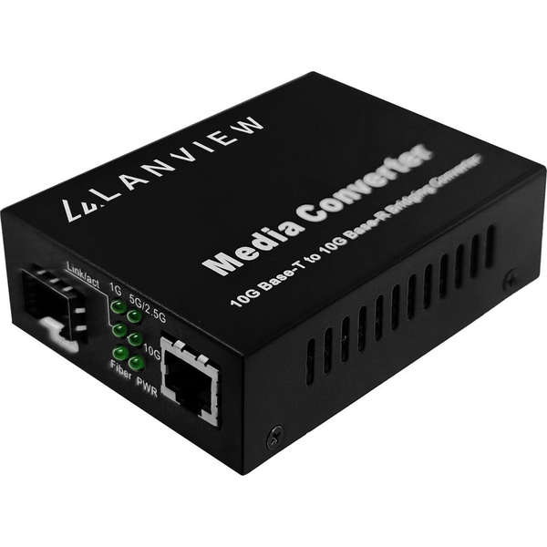 Lanview LVN-MED-SFP+-10GB-X netwerk media converter Multimode Zwart