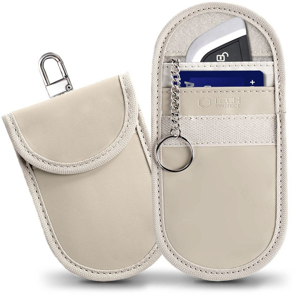 Tech-Protect car key pouch RFID Signal Blocker KLR100, beige