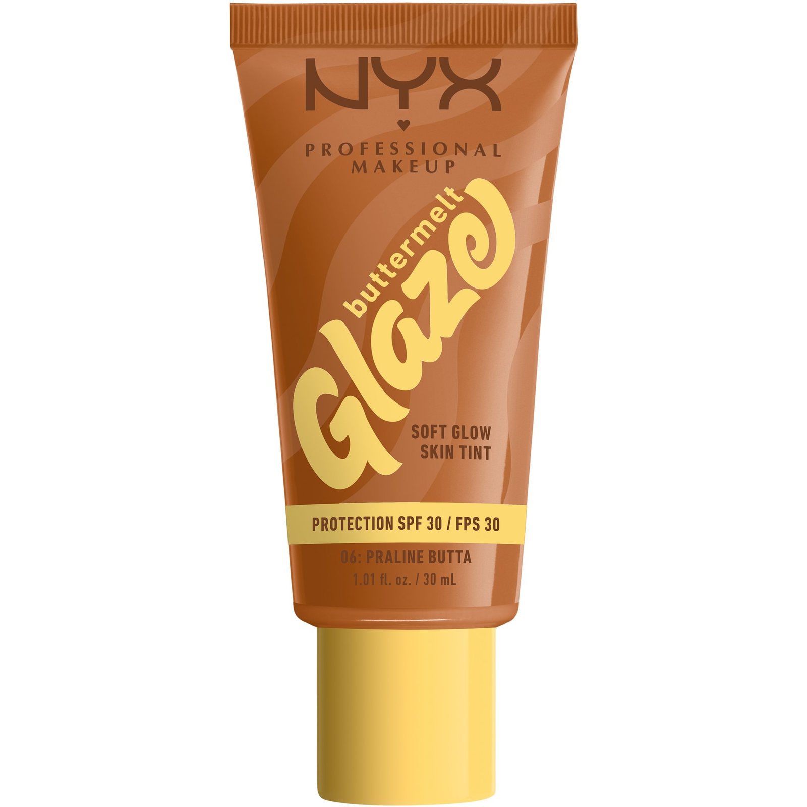 NYX PROFESSIONAL MAKEUP Buttermelt Glaze Soft Glow Skin Tint + SPF30, Praline Butta (800897266806)