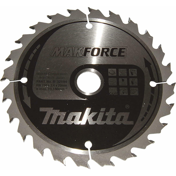MAKITA Řezný kotouč Makforce TCT, 150 x 20 mm, 24z B-32194 B-32194