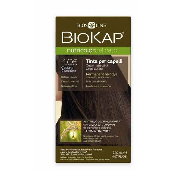 BIOKAP Nutricolor Delicato, Natural Light Chestnut Gentle Dye, 5.0, 140 ml (8030243011220)
