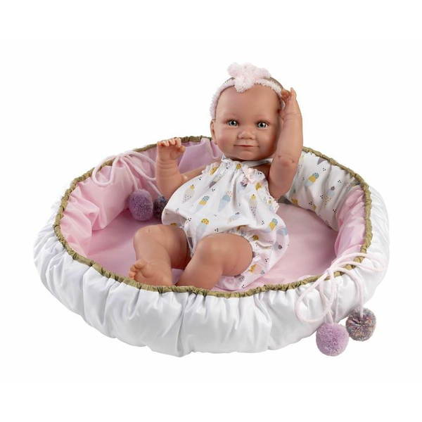 Llorens 73806 New Born Girl - realisztikus babababa teljesen vinil testtel - 40 cm