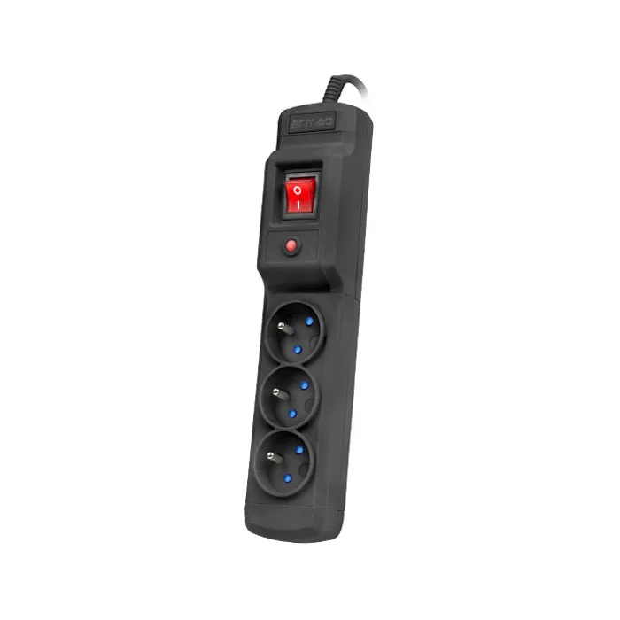 Armac Multi M3 250V Túlfeszültség védő elosztó 3 aljzatos 5m - Fekete (MULTI M3 5M BLACK)