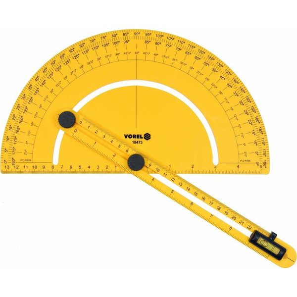 VOREL Szögmérő vízmértékkel 250 mm