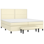 krémszínű műbőr rugós ágy matraccal 200 x 200 cm