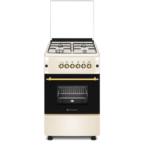 Novacook F5S40G2 Retro gáztűzhely 4 égős 50 cm bézs