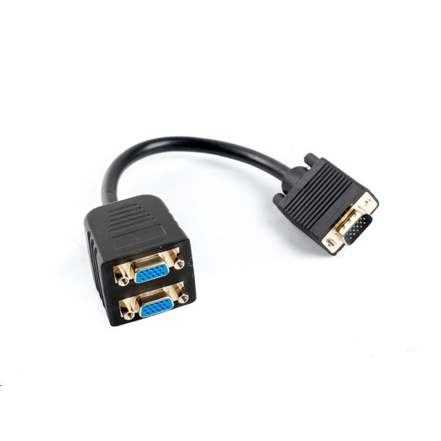 Lanberg VGA --> 2xVGA elosztó kábel (AD-0020-BK) (AD-0020-BK)