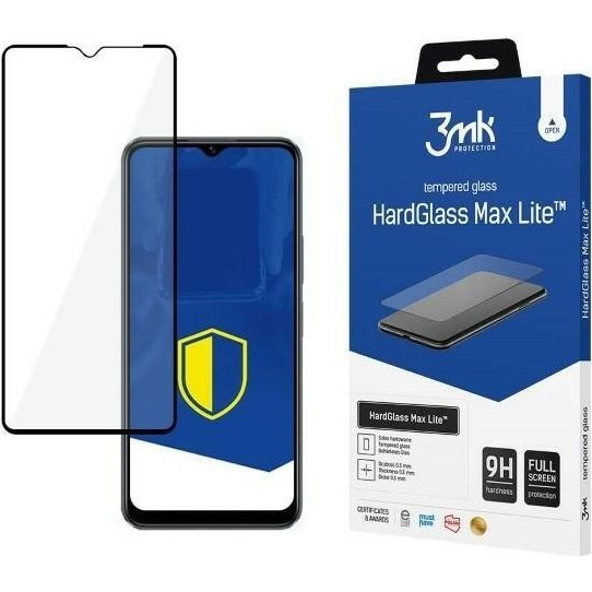 3MK HardGlass Max Lite pro Vivo Y16 / Y22s černé / černé Celoplošné sklo