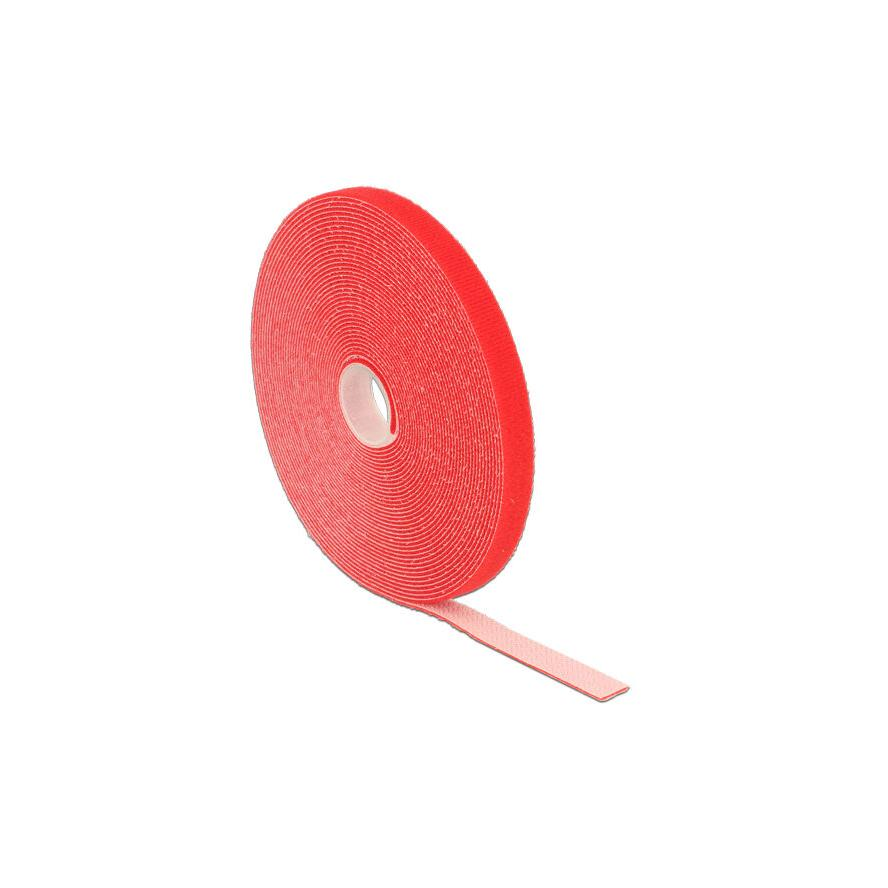 KAB Delock 18720 Hurkolható rögzítők, 10 m x 13 mm (H x Sz) tekercs, piros (18720)