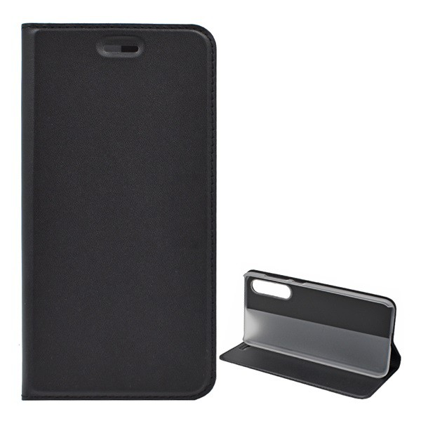 Tok álló, bőr hatású (FLIP, oldalra nyíló, asztali tartó funkció) FEKETE [Xiaomi Mi 9 SE] (5996591132914)