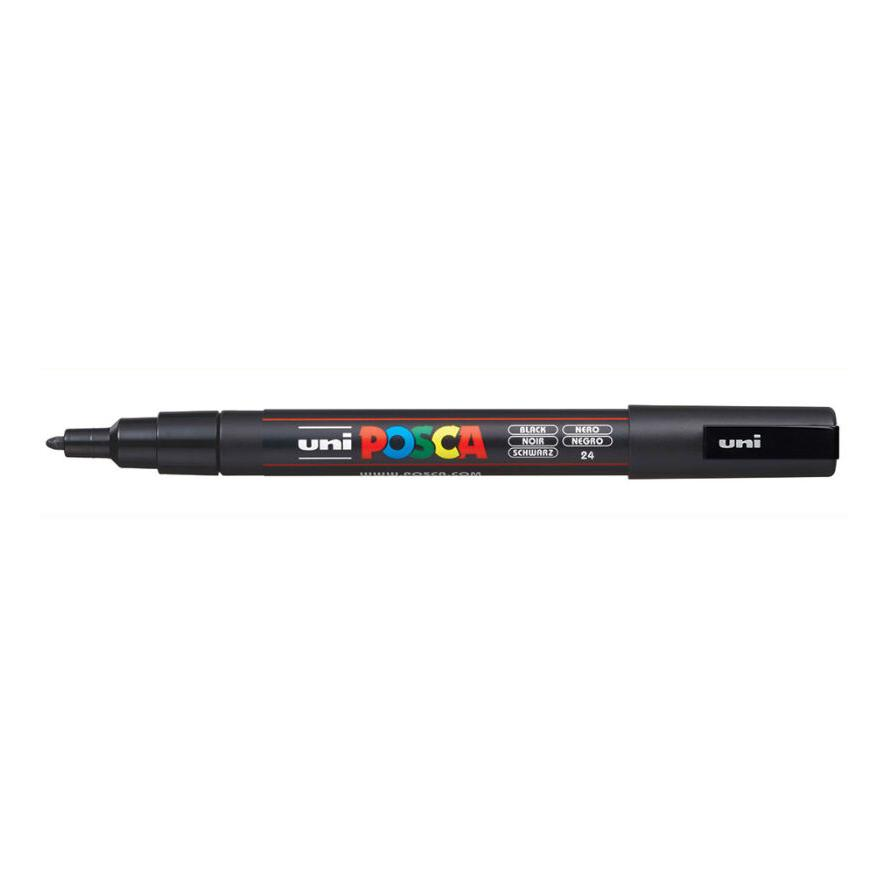 Uni Posca PC-3MC 0.9-1.3 mm Dekormarker - Fekete (186592)