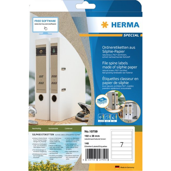 HERMA  Ordneretiketten Silphie A4 20 Blatt 192x38