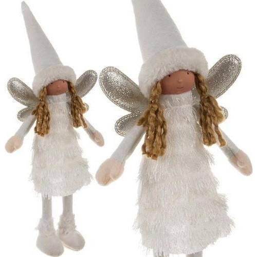 Ruhhy 22342 Vánoční dekorace andílek 40 cm, bílý (5900779945128)