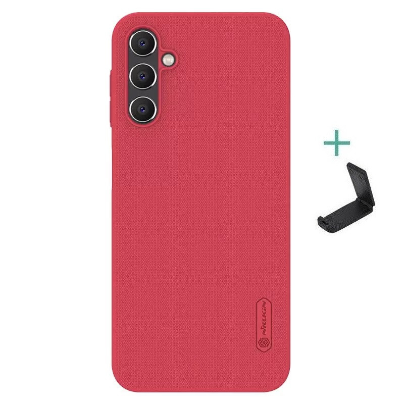 Samsung Galaxy A14 4G / A14 5G SM-A145F / A146B, Műanyag hátlap védőtok, stand, Nillkin Super Frosted, piros (130883)