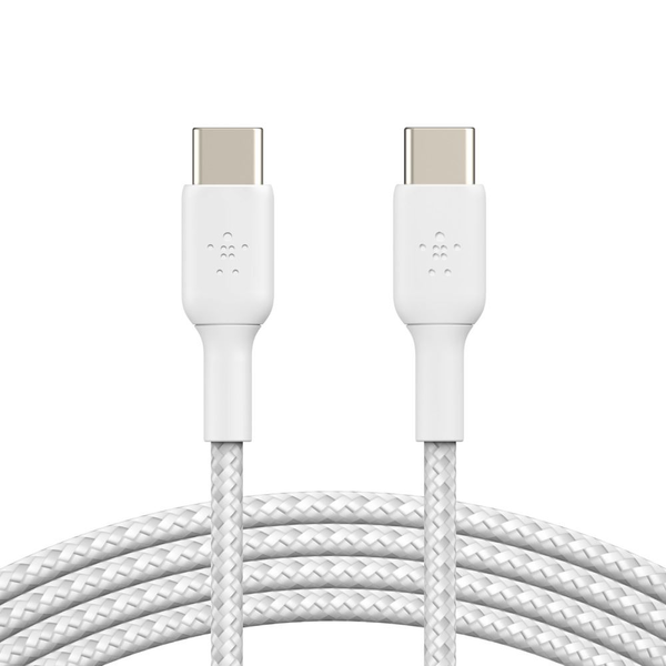 Belkin USB-C/USB-C Kabel ummantelt, 1m, weiß