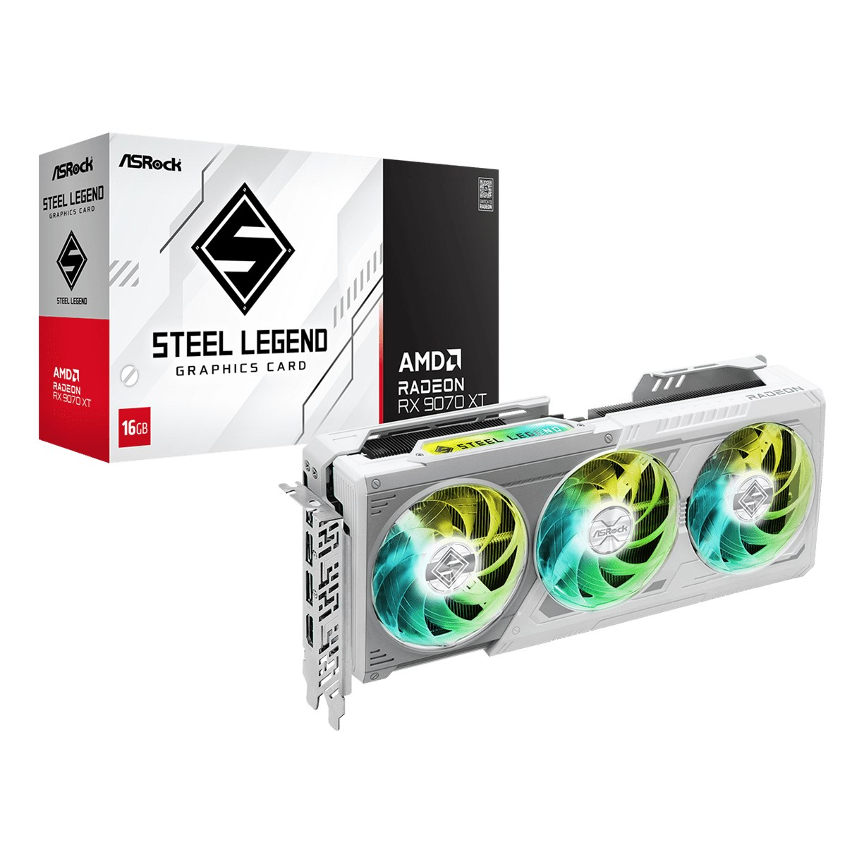 ASRock Radeon RX 9070 XT 16GB GDDR6 Steel Legend Dark Videókártya (RX9070XT SL 16G)